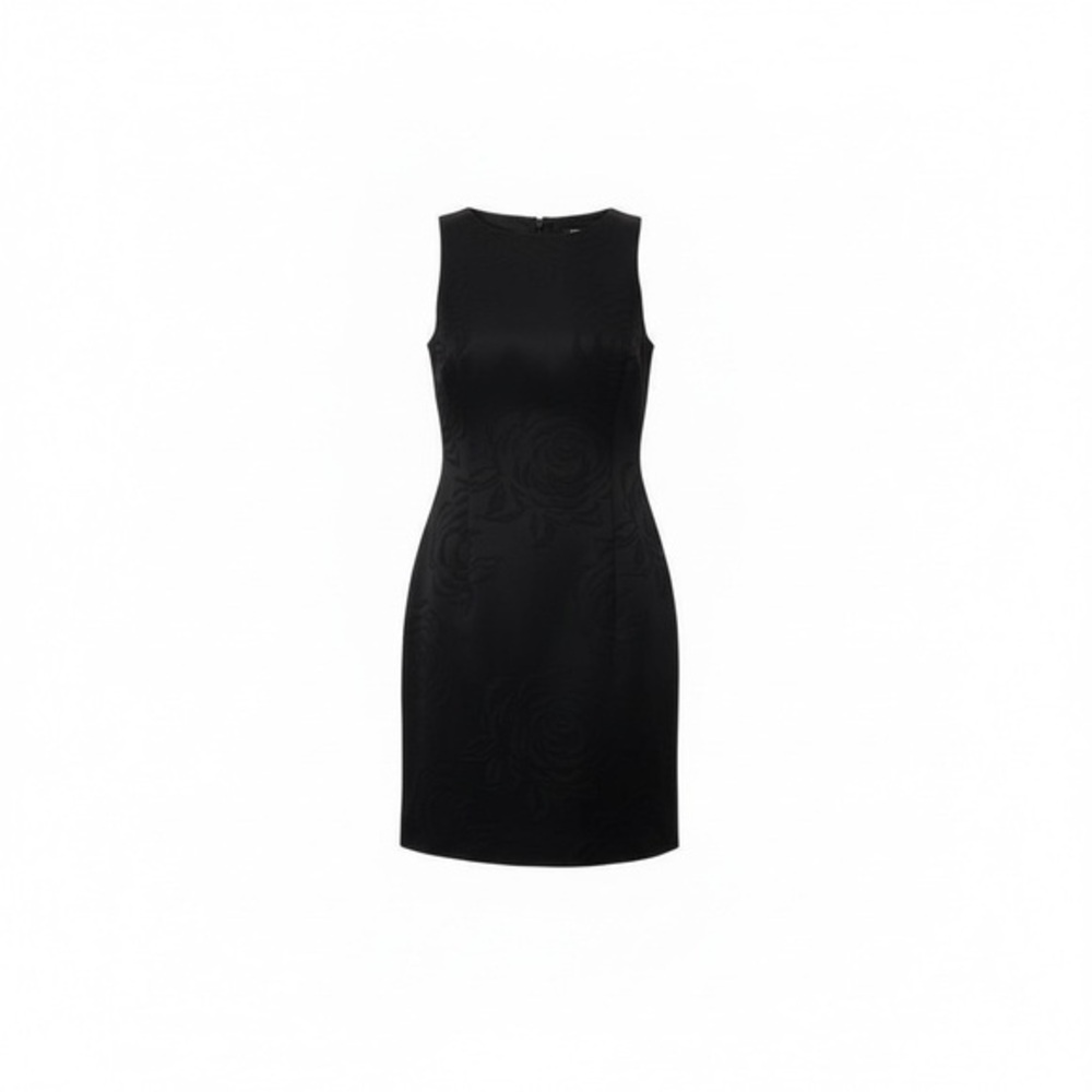Hugo Buscatti Black Jacquard Sleeveless Dress – Size 12